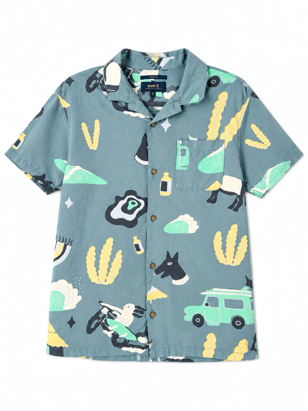 Roark Gonzo Viaje Short Sleeve Button Up Shirt Men’s M Classic Fit